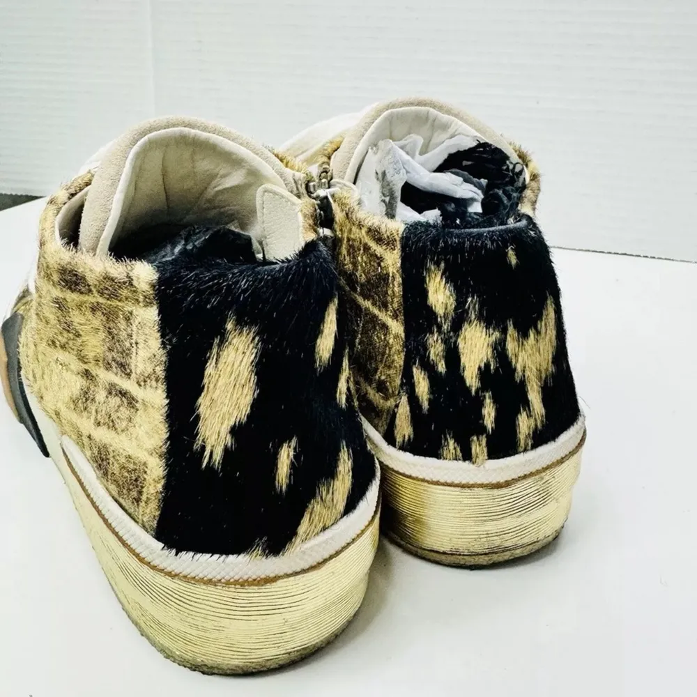 Dolce Vita Zoel Mixed Media Calf Hair Gold Mid Top Sneaker Women’s Size 7 - Image 3