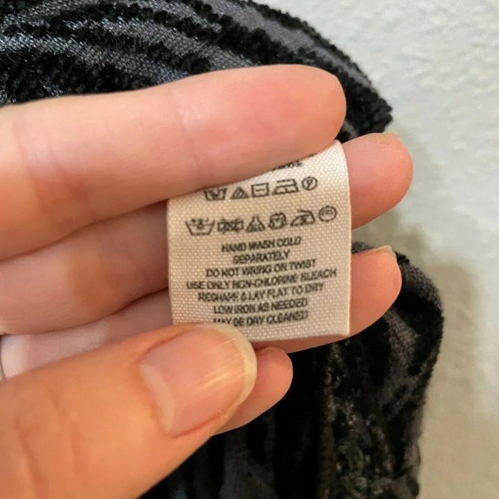 Free People Black Gray Drop Waist Mini Dress Womens 0 Velvet Zebra Sleeveless - Image 7