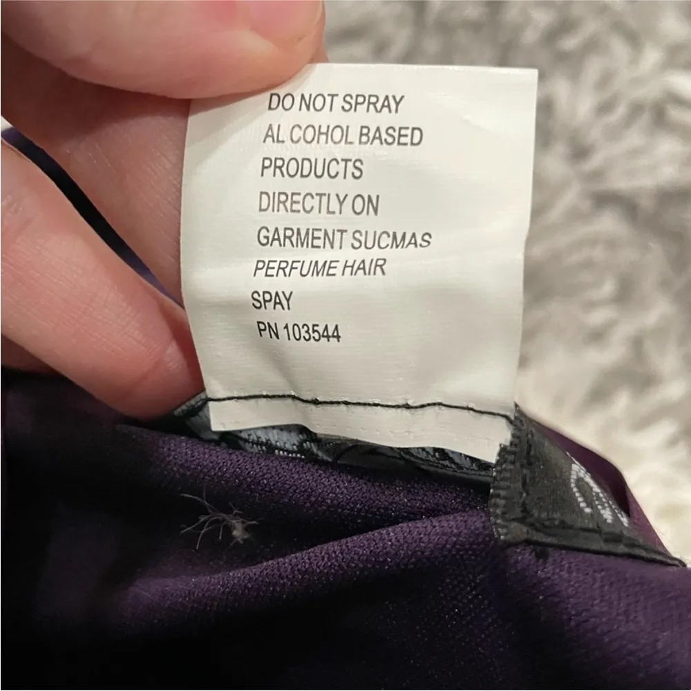 La Femme 28204 Strapless Jersey Sheath Dress with Slit Purple - Image 7