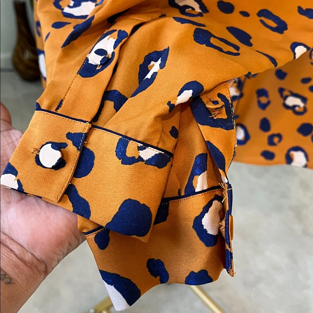 3.1 Phillip Lim x Target Animal Print Blazer Orange Size L - Image 5