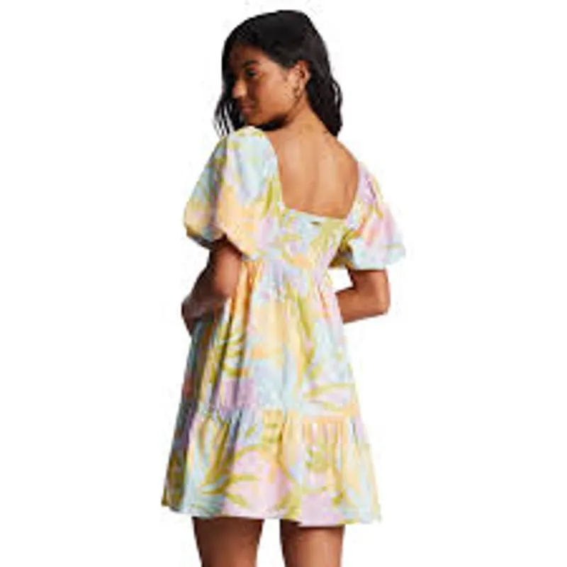 BILLABONG Be Mini Mini Dress FEMININE BABYDOLL Puff Sleeve Small S  VACATION - Image 2