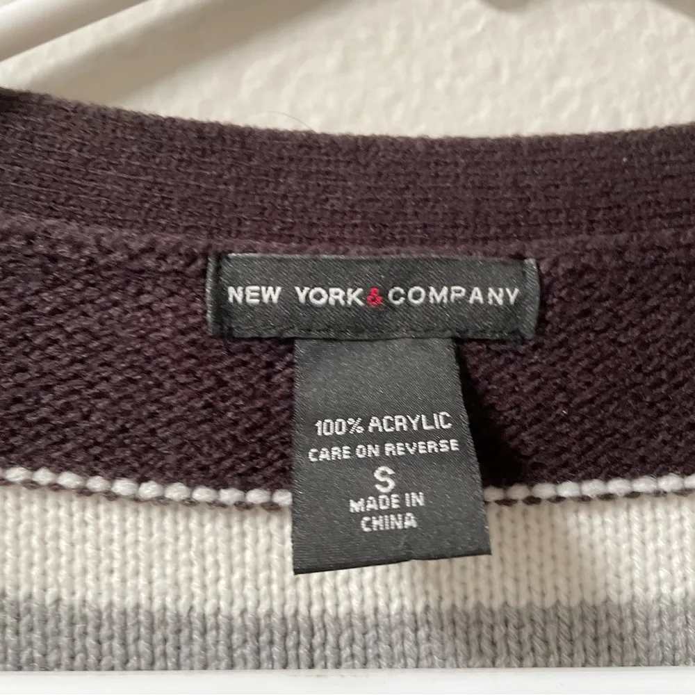 New york & company stripes brown Cardigan - Image 2