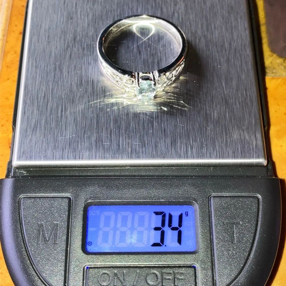 Natural Aquamarine Sterling Silver Ring Size 9.75 - Image 10