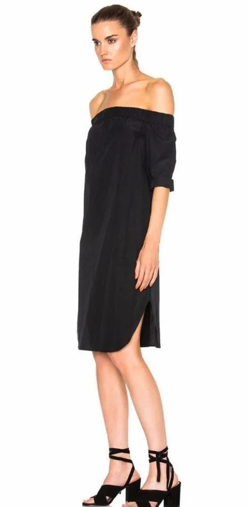 Rag & Bone Kacy Off Shoulder Dress in Black - Image 2