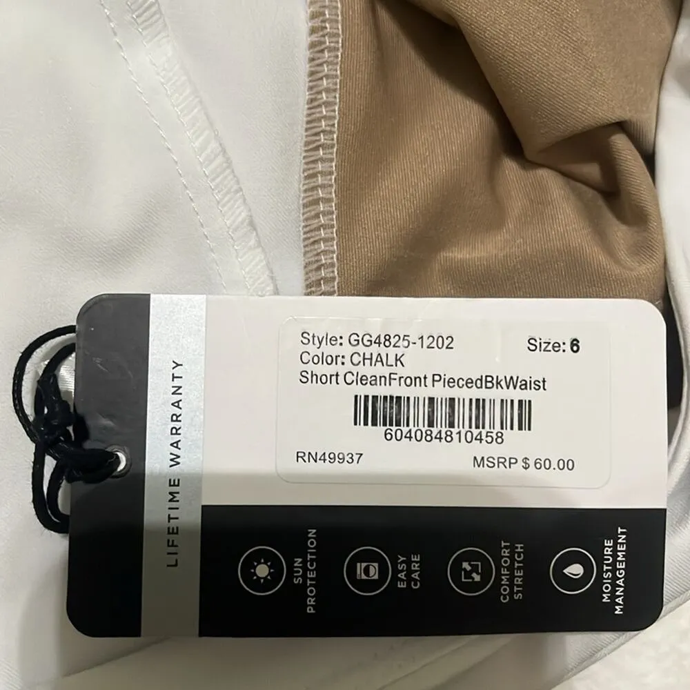 Tail Golf Shorts Womens 6 Stretch Essential White Chalk Knit Active Easy Care - Image 9