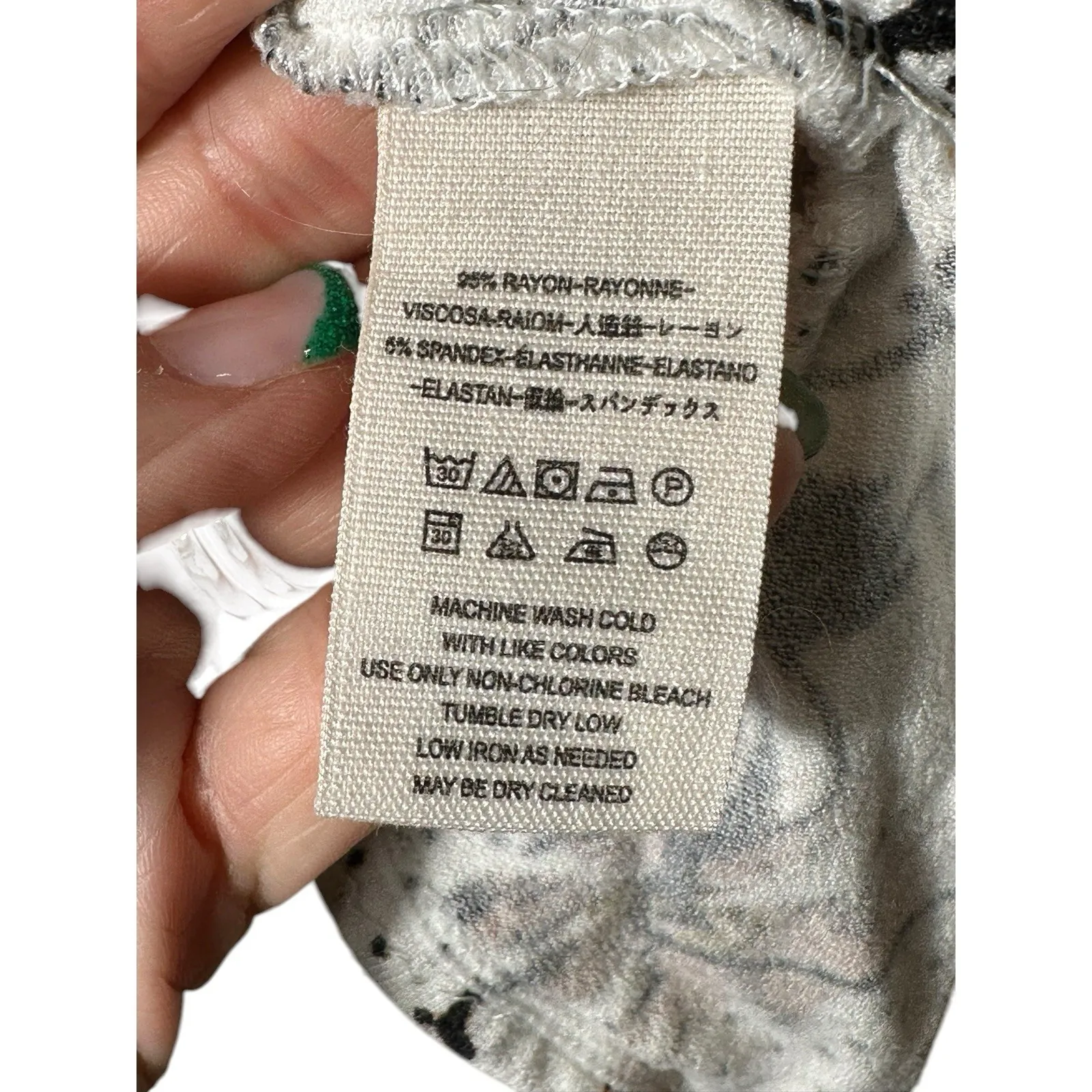 Free People Last Time‎ Ivory Floral Drape Keyhole Bell Sleeve Top Large #CD12-5 - Image 7