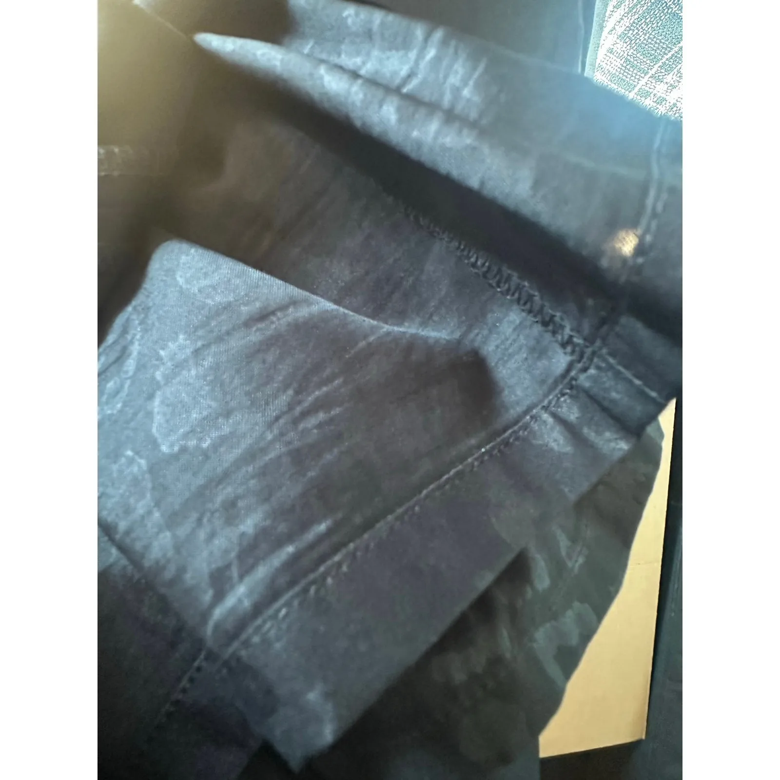 Express Design Studio Black Satin A-Line Mini Skirt | Exposed Front Zip - Image 5