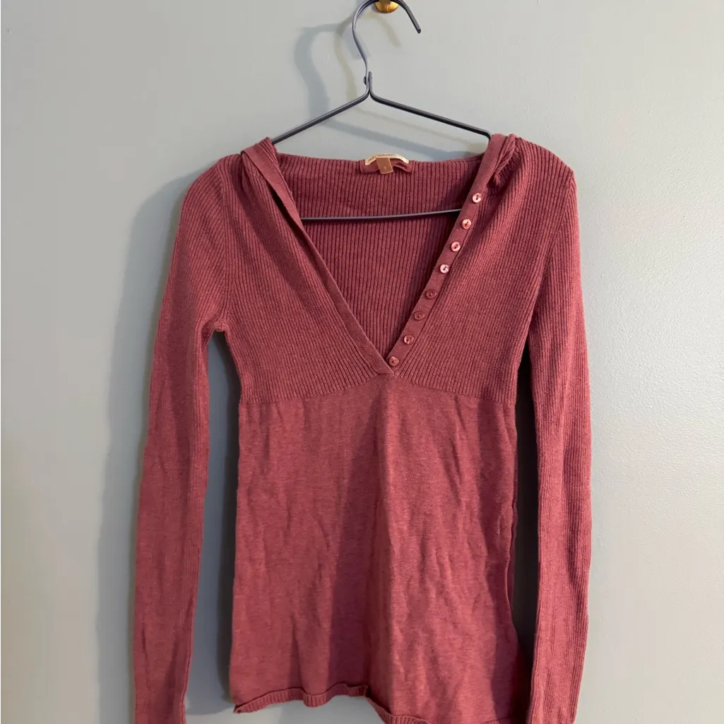 vintage y2k pink Aeropostale long sleeve top with hoodie size M Size M - Image 2