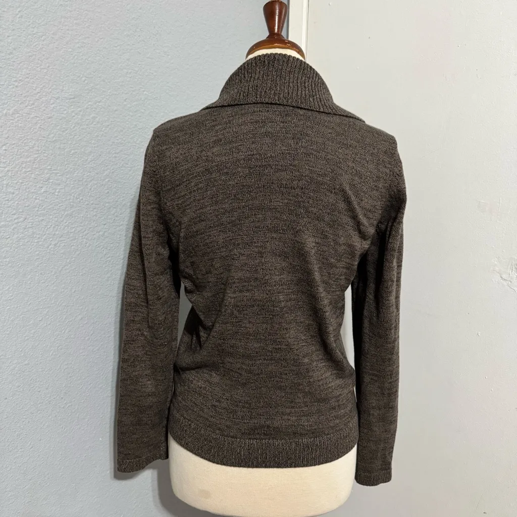 Christopher & Banks Women Dark Brown Cowl Neck Long Sleeve Sweater Sz M Petite - Image 6