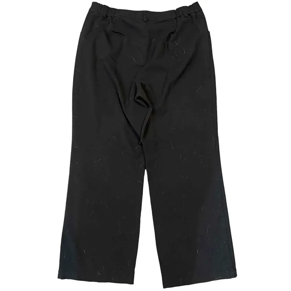 Christopher & Banks Women’s Black Wide-Leg Flat-Front Pants Size Petite 12 - Image 3