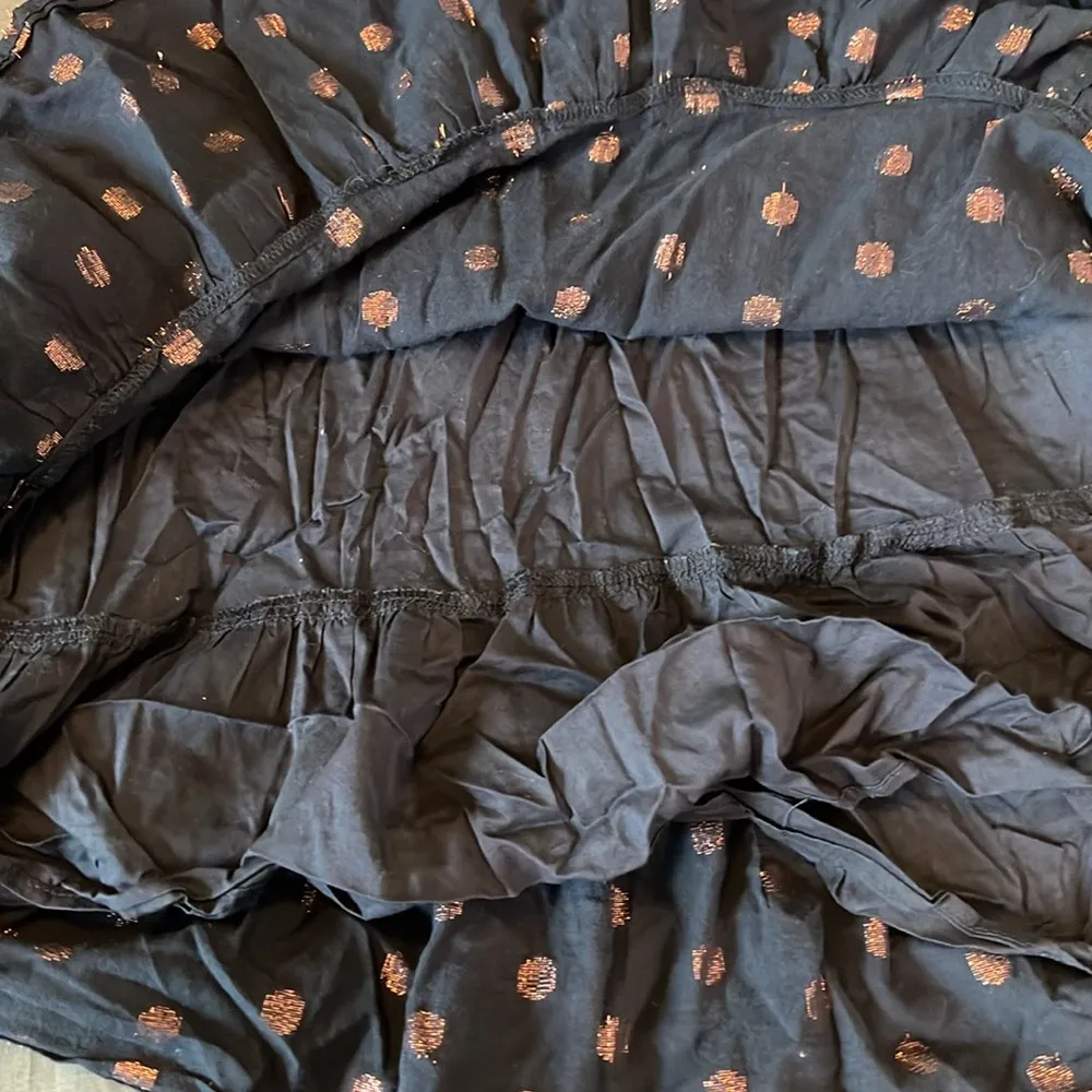 JCrew Factory Metallic Peplum Blouse Size Medium Blue - Image 8