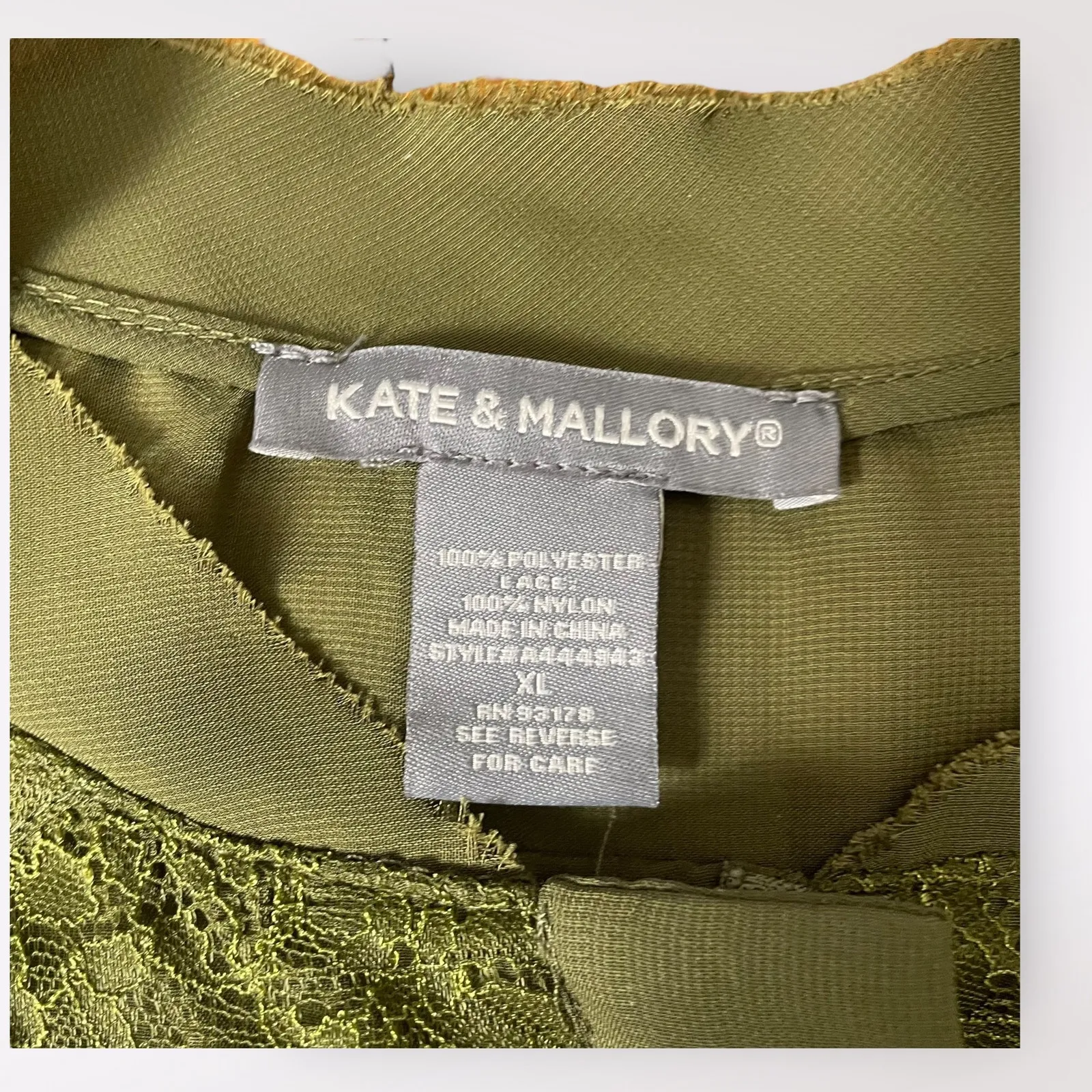 Kate & Mallory Green Lace Zip‎ Bomber Jacket Size XL - Image 2