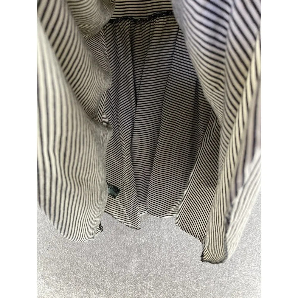 Lauren Ralph Lauren Women's Striped Dress Tiered Size XS Black White Long Sleeve - Image 4