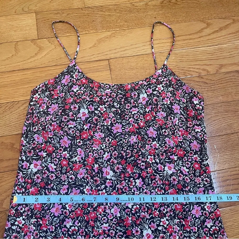 Mango Floral Print Side Slit Camisole Bias cut maxi Slip Dress, Sleeveless, Sz 6 - Image 10