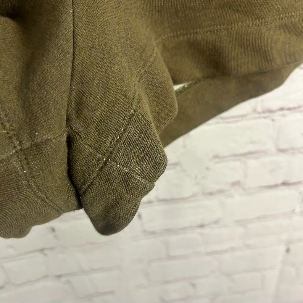 Ulla Johnson olive green designer mixed media shorts retro chic button accent - Image 11