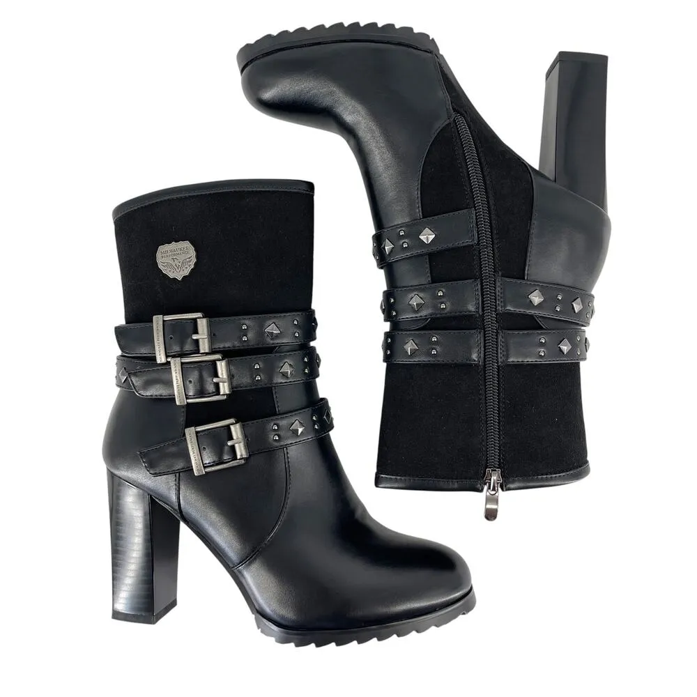 Milwaukee Performance MBL9433 leather motorcycle boots Triple Buckle Size 8 Black - Image 5