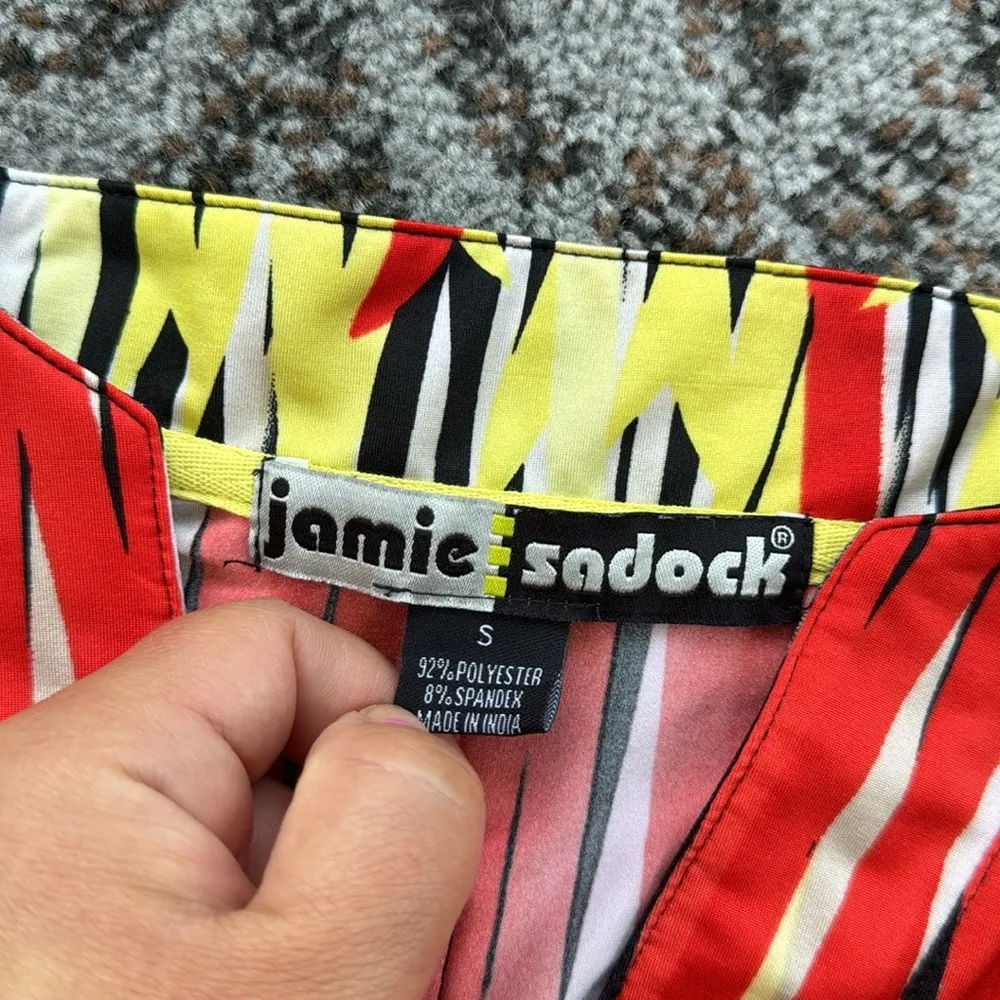 Jamie Sadock Short Sleeve Golf Top Flames Small Yellow - Image 4