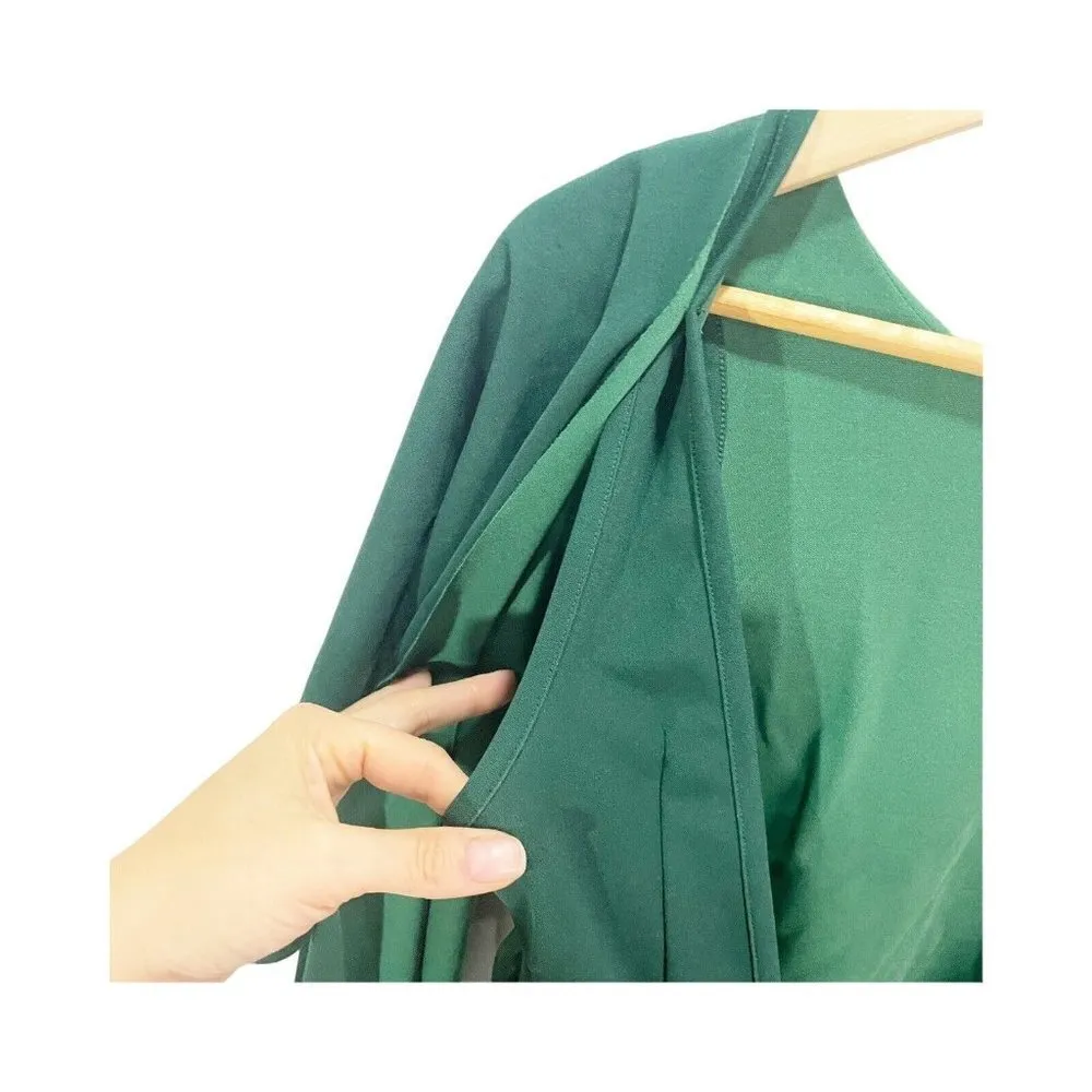 Umenlele womens Drape Ruffle Cape Shoulder Green Cocktail Mini Dress S Formal - Image 7