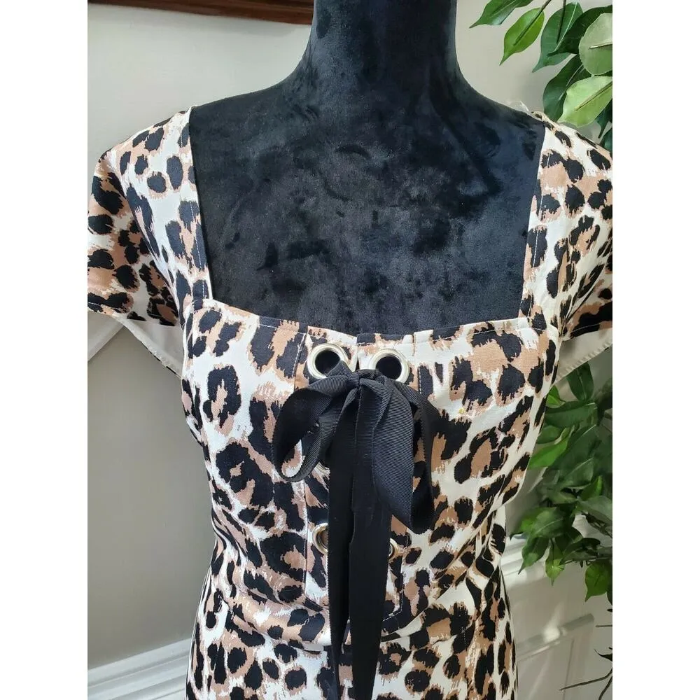 Ashley Stewart Women's Linen Square Neck Short Sleeve Knee Length Shirt Dress 14 - Image 5