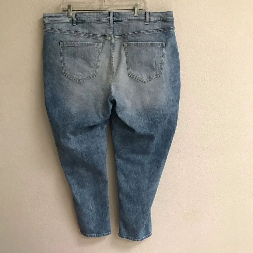 Lane Bryant boyfriend denim light wash jeans 22 - Image 2