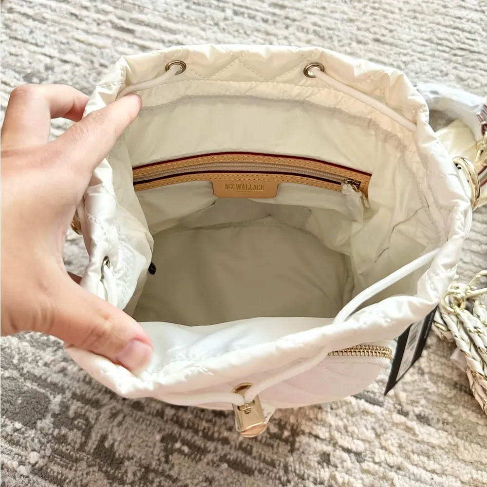 NWT MZ Wallace Pearl Metallic Crosby Drawstring Bucket Bag - Image 10
