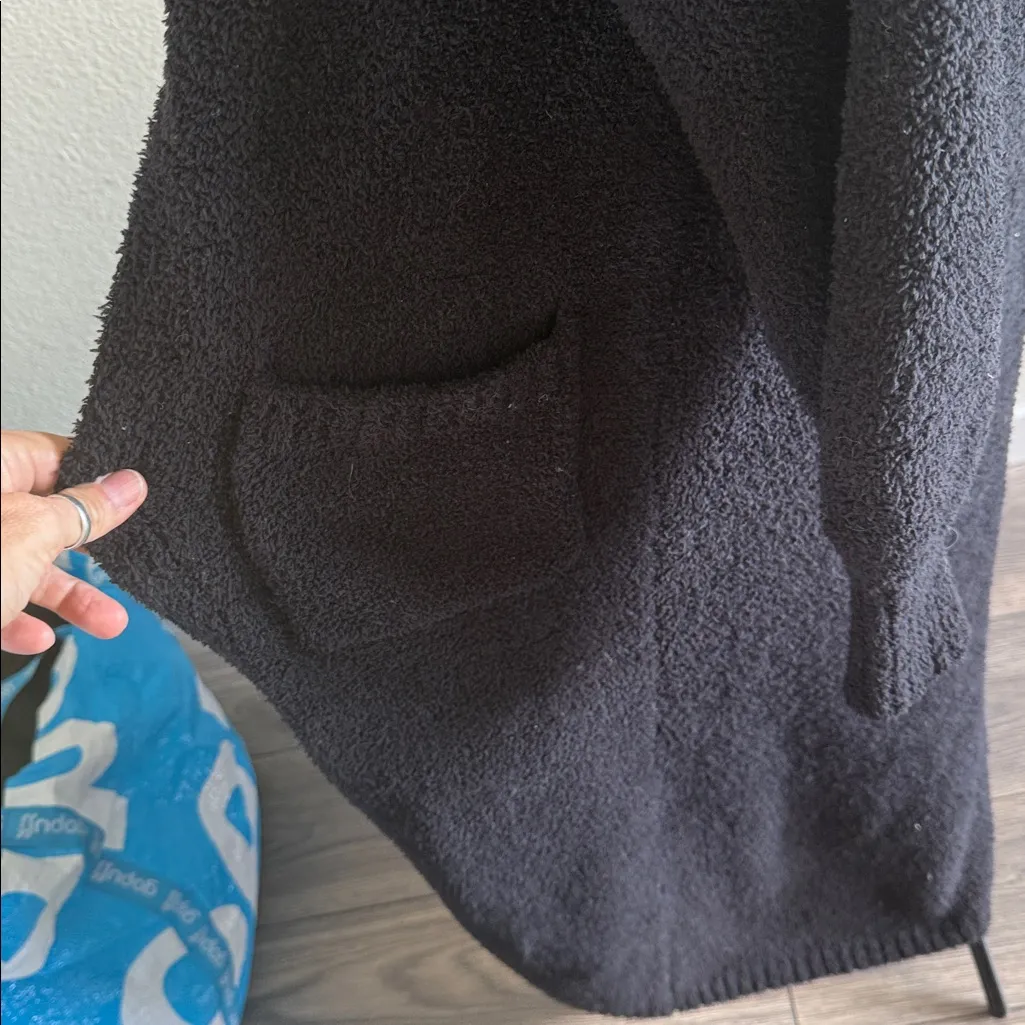 Long black duster sweater robe kimono open with pockets Oversized medium - Image 5