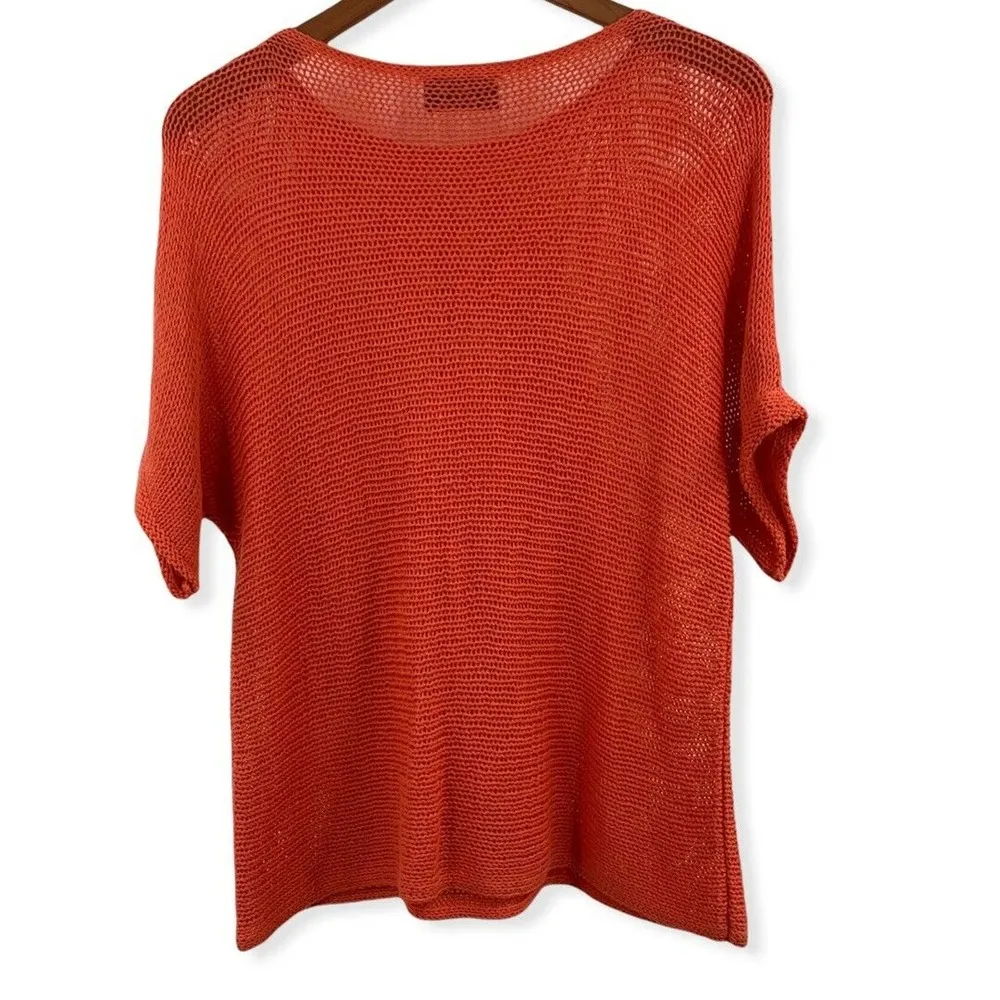 Wooden Ships Orange Short Sleeve Sweater - Image 3