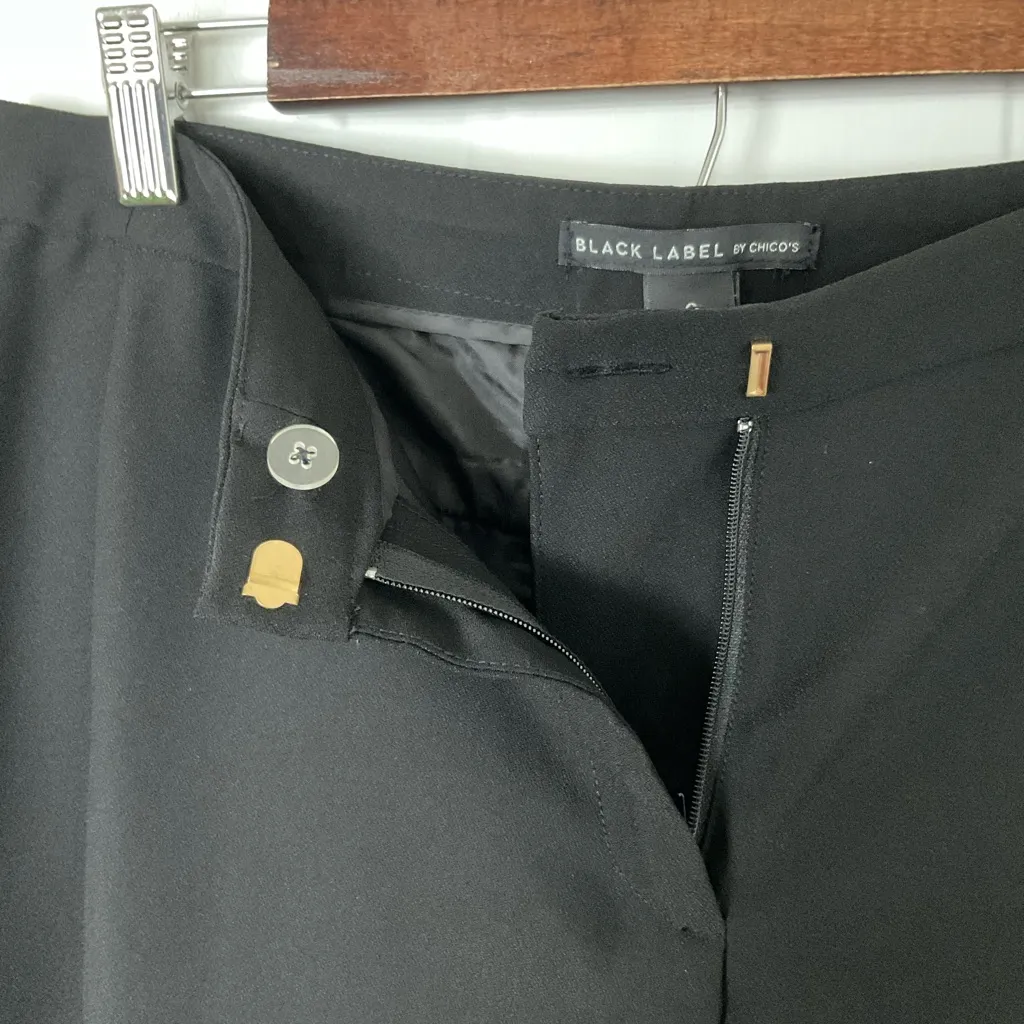 Black Label by Chico’s Wide Leg with Front Side Split Pants Size 0 Black - Image 6