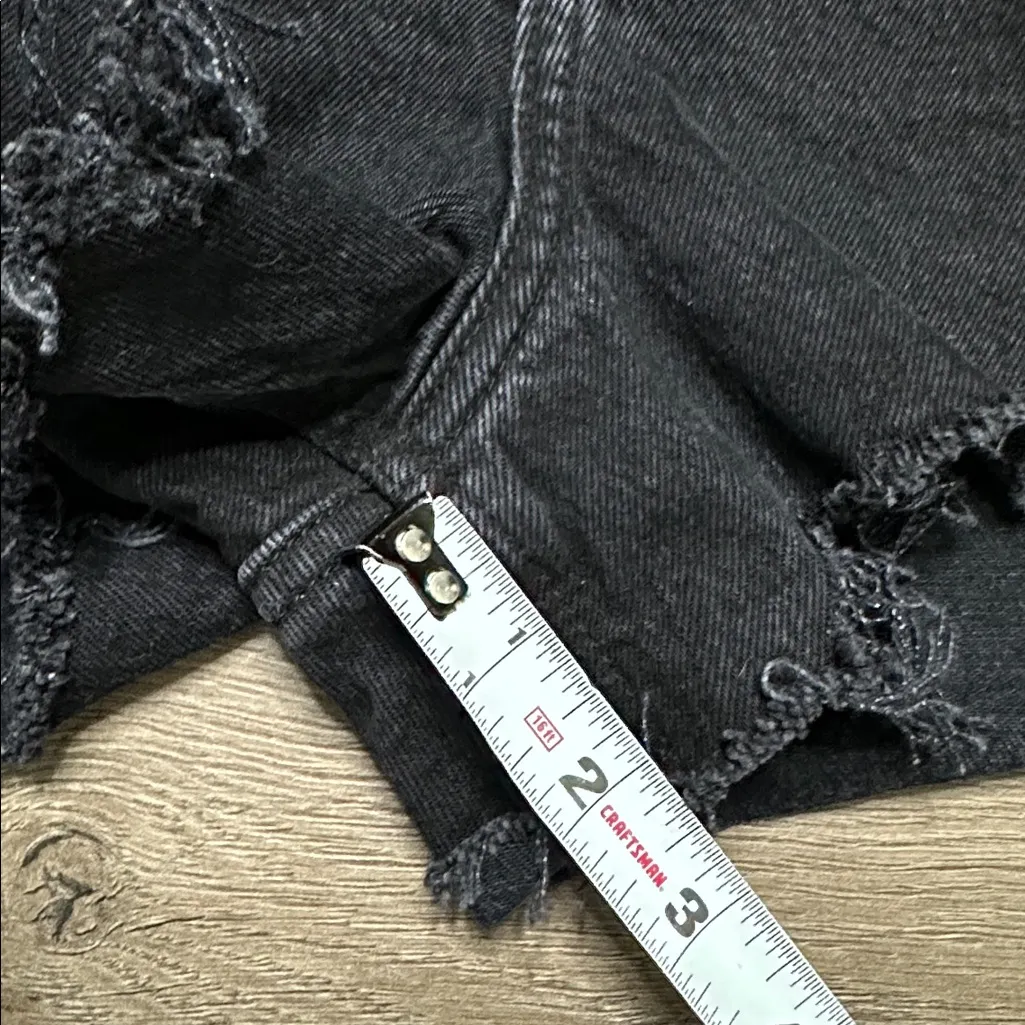 Abercrombie & Fitch The Mom High Rise Curve Love Black Stretch Jean Shorts 29 - Image 8