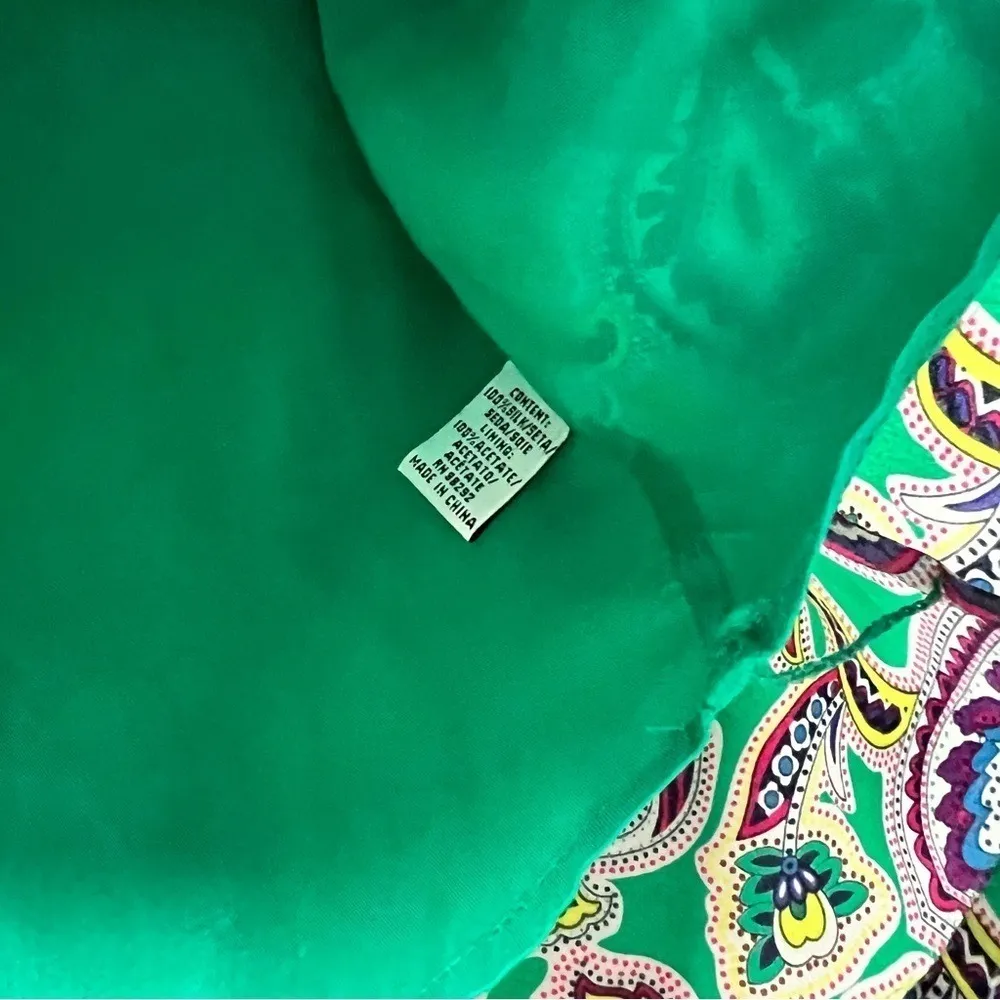 TIBI Silk Tunic Beaded‎ Neckline Bright Green Gorgeous Brunch Summer Event - Image 12