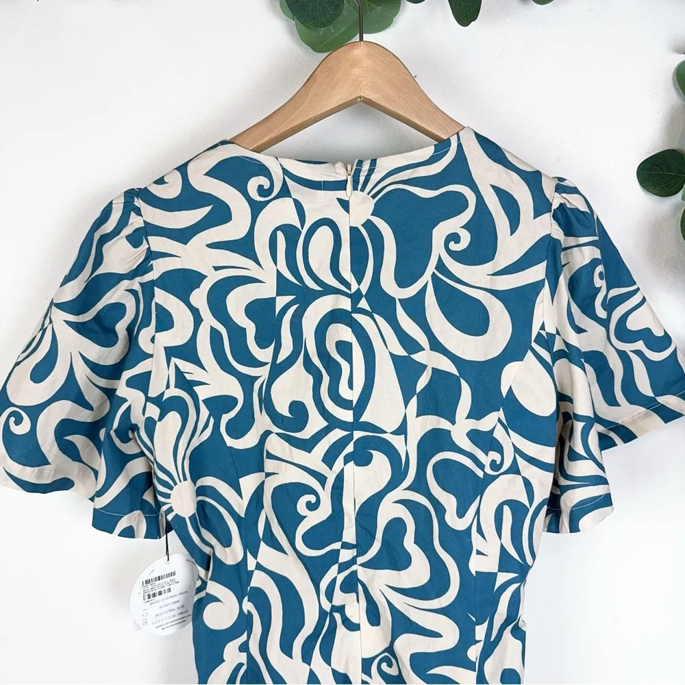 NWT Lost + Wander Milos Cove Cut Out Mini Dress inBlue Floral Size Small - Image 6