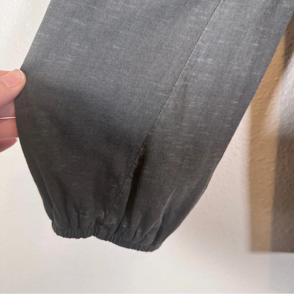 Lucky Brand Grey Boho Embroidered Blouse Womens L Casual Shirt Long Sleeve - Image 12