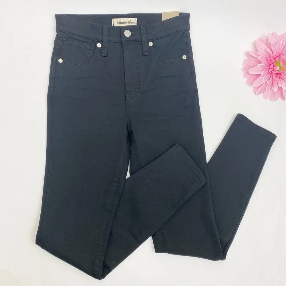 Madewell 10” High Rise Skinny Jeans Tencel Denim Edition: Lunar Black Wash - Image 5