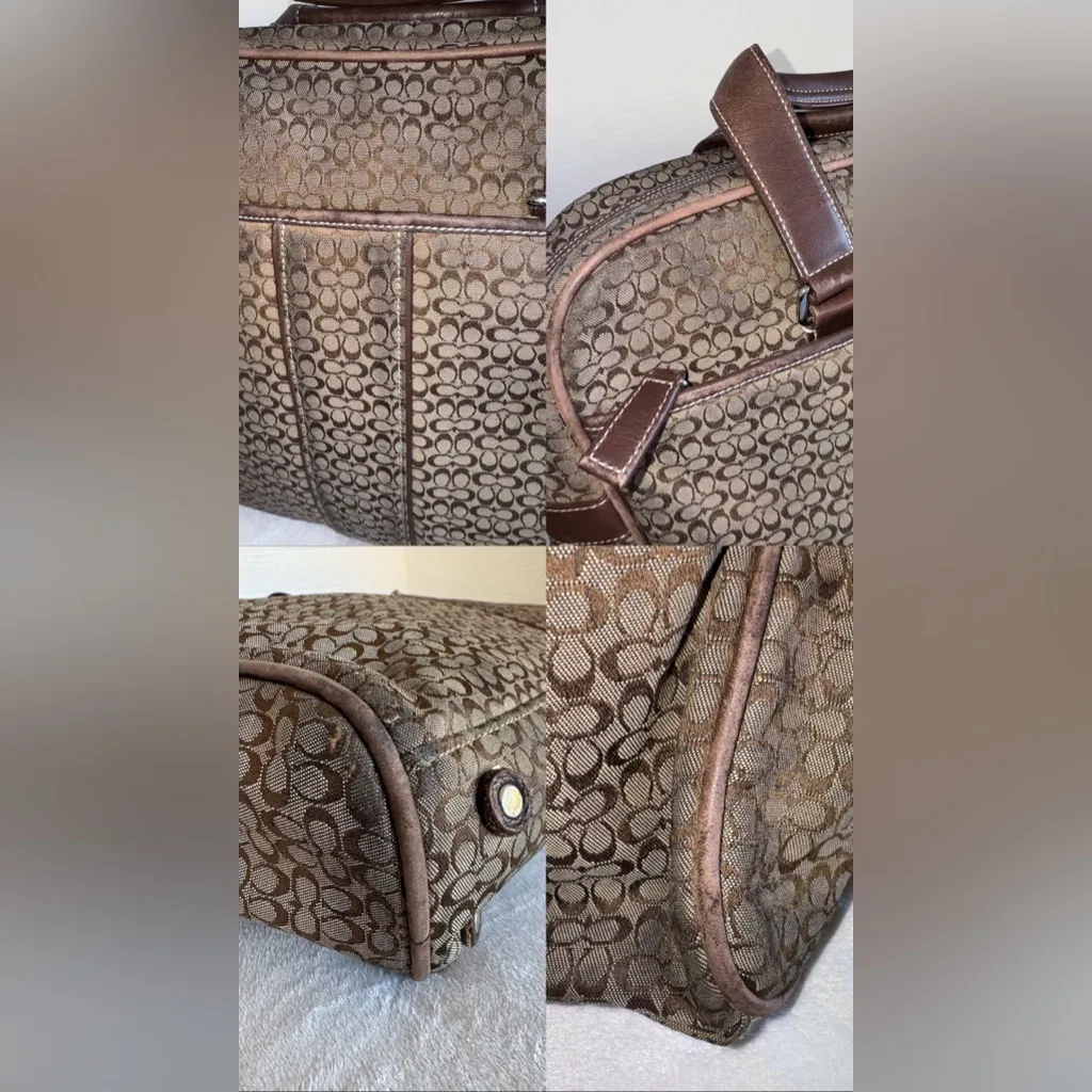 Coach Vintage #F70058 Hudson C Signature Commuter Briefcase Brown Tan Bag Unisex - Image 14