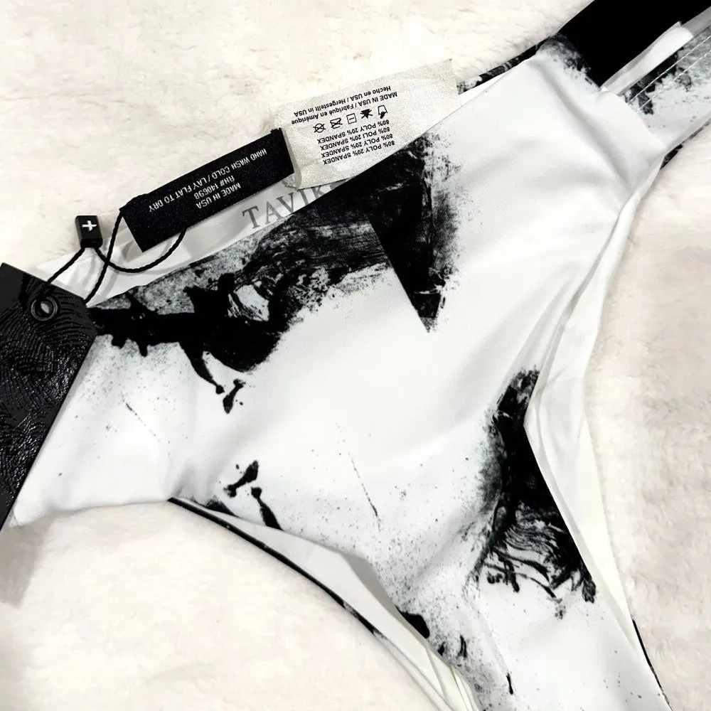 NWT Tavik Chloe Mini Cutout Swim Bottom in White Smudge - Image 3