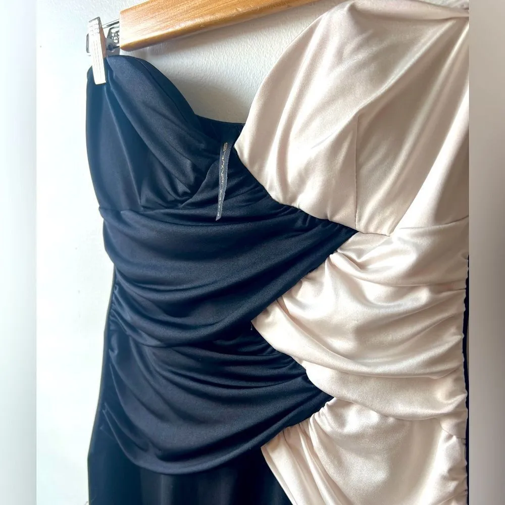 Y2K Coquette Symphony Strapless stretchy silky dress/ top Sz M Babydoll Pin-up - Image 4