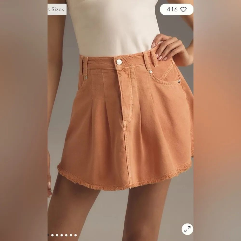 NEW Pilcro by Anthropologie Mini Skirt Size 4 Color Orange - Image 7