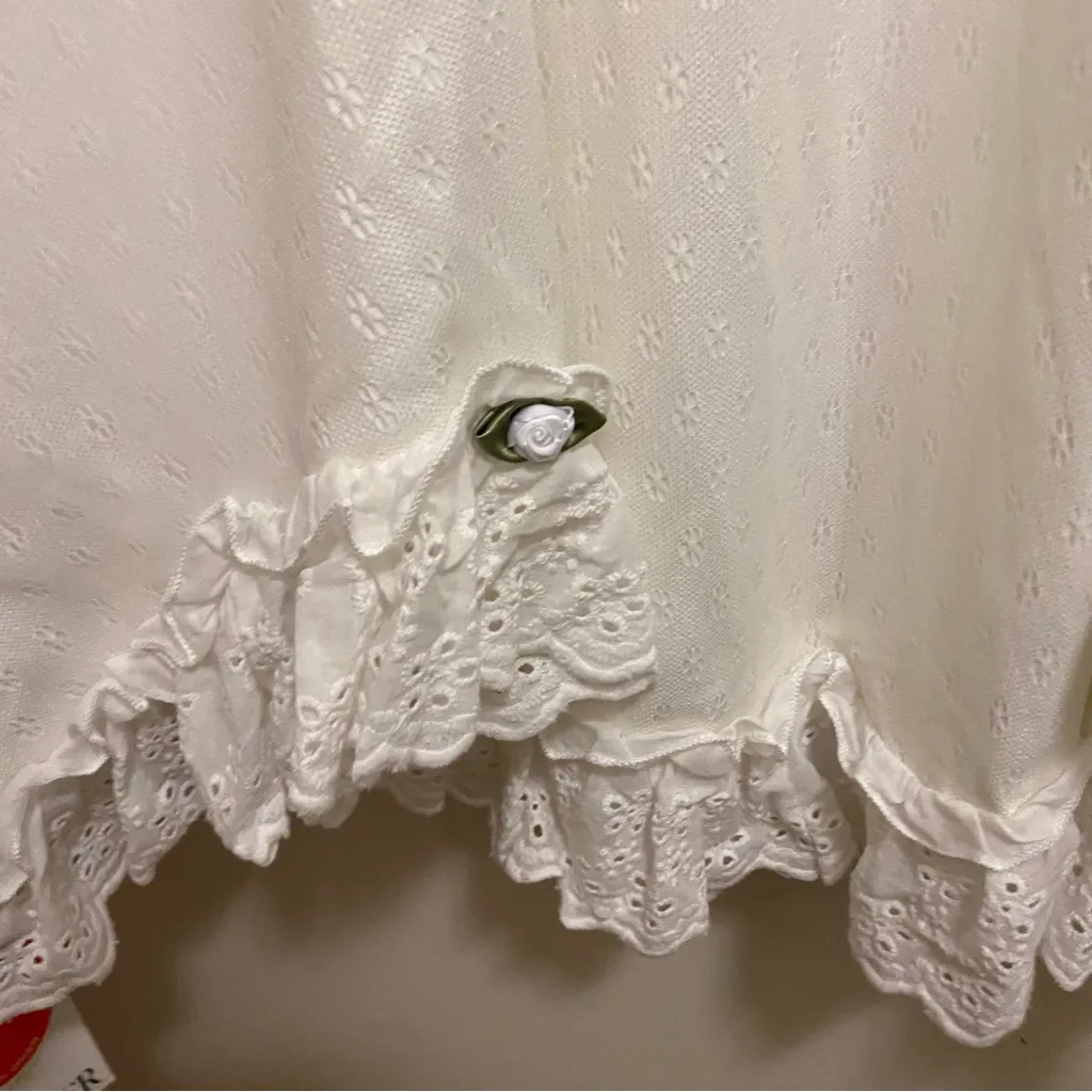 Cider Womens Mini Tank Dress Plus Size OXL 12 14 White Textured & Eyelet NWT New - Image 10