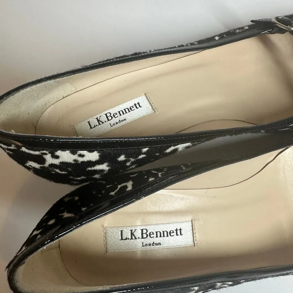 LK Bennett Calf Hair Cow Print Heels Pumps Size EU 40 US 10 Women's - Image 4