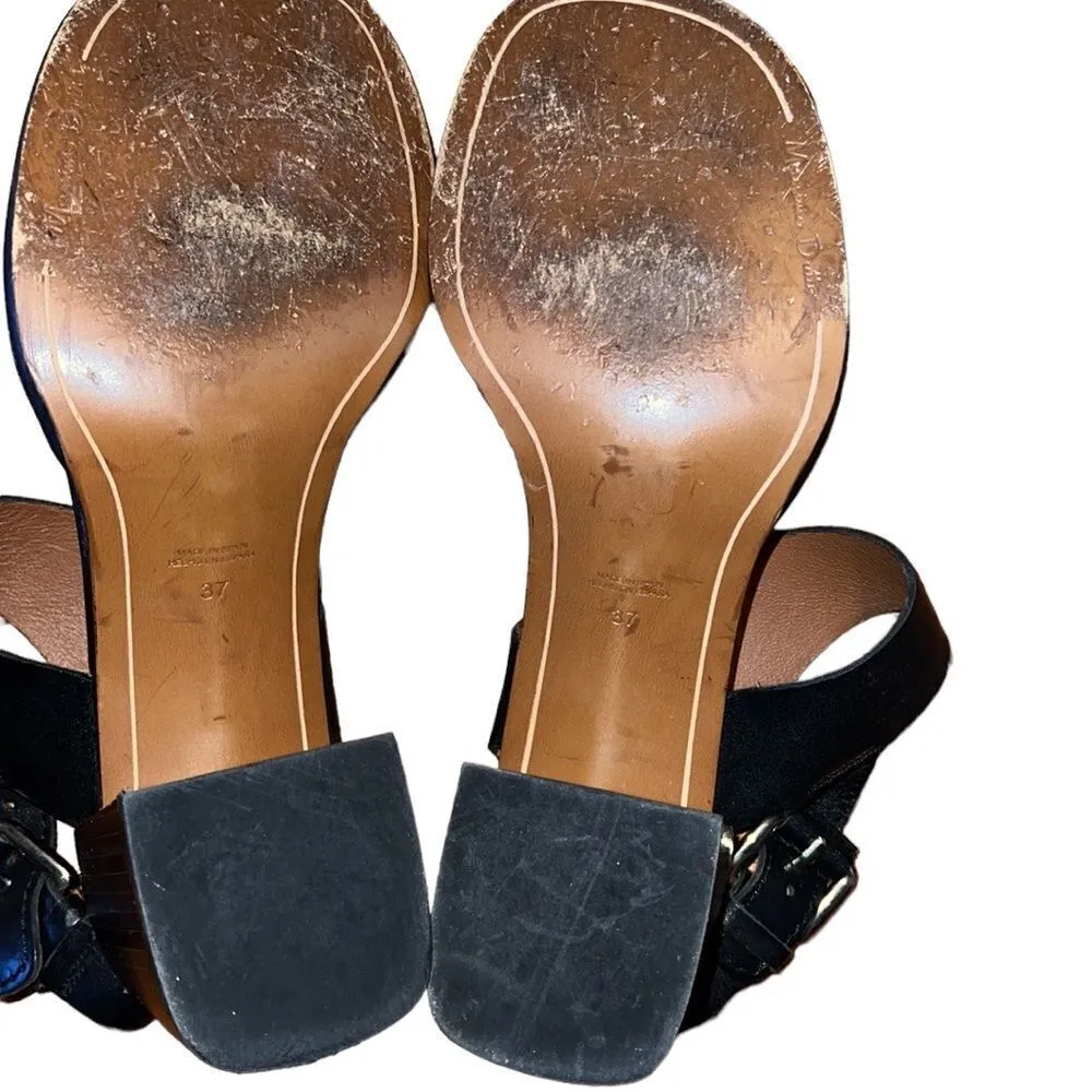 Massimo Dutti Black Leather Sandals Size 6 - Image 6