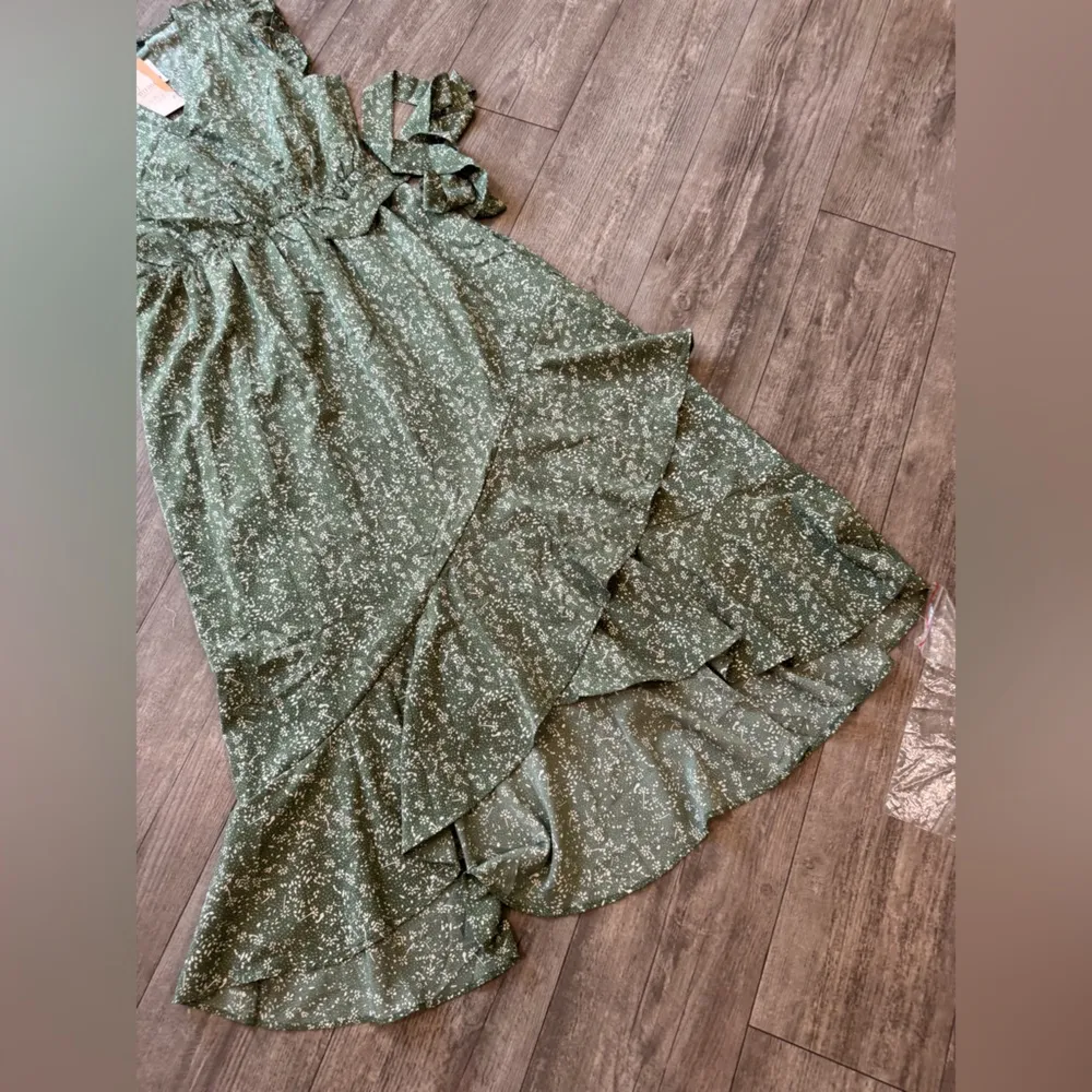 BTFBM Green Asymmetrical Ruffled Sundress Size M - Image 13