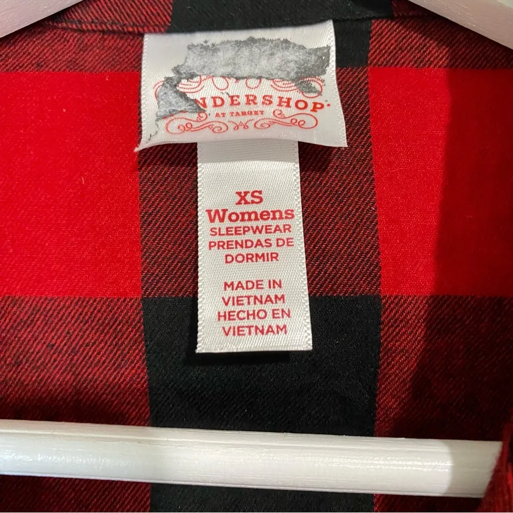 Stars Above Women’s Casual Buffalo Plaid Button Up Pajama Top Red Black Lg NWOT - Image 3