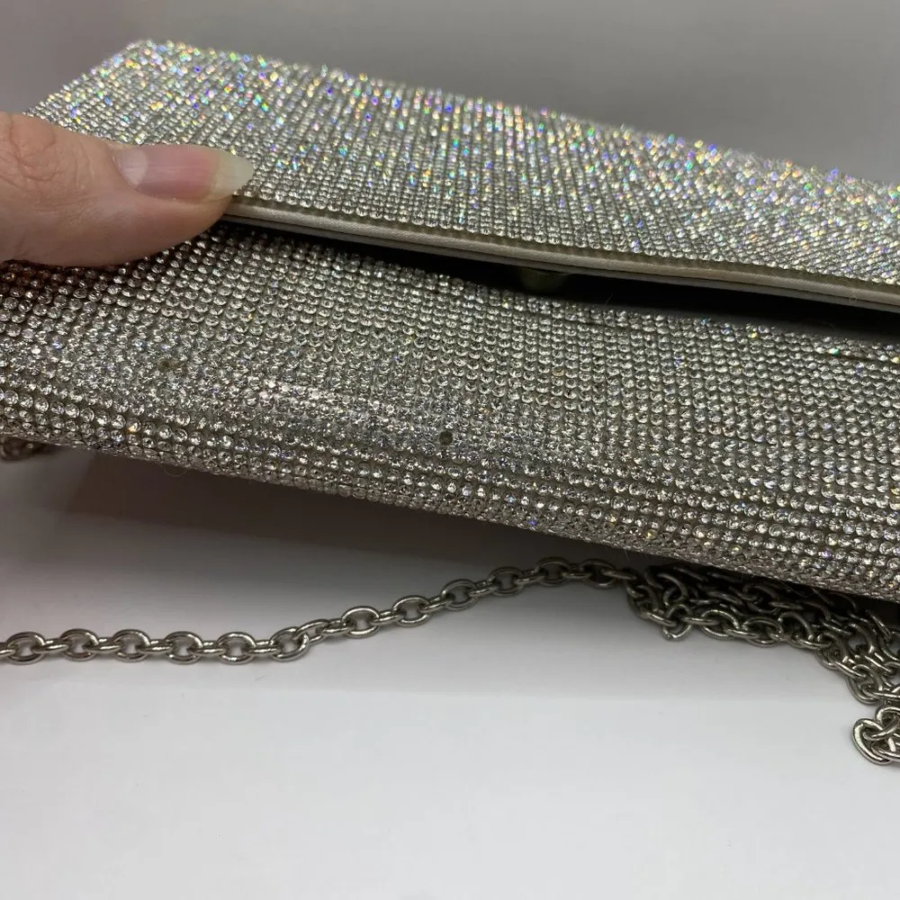 Aldo Sparkly Chain Rhinestone Bag - Image 7