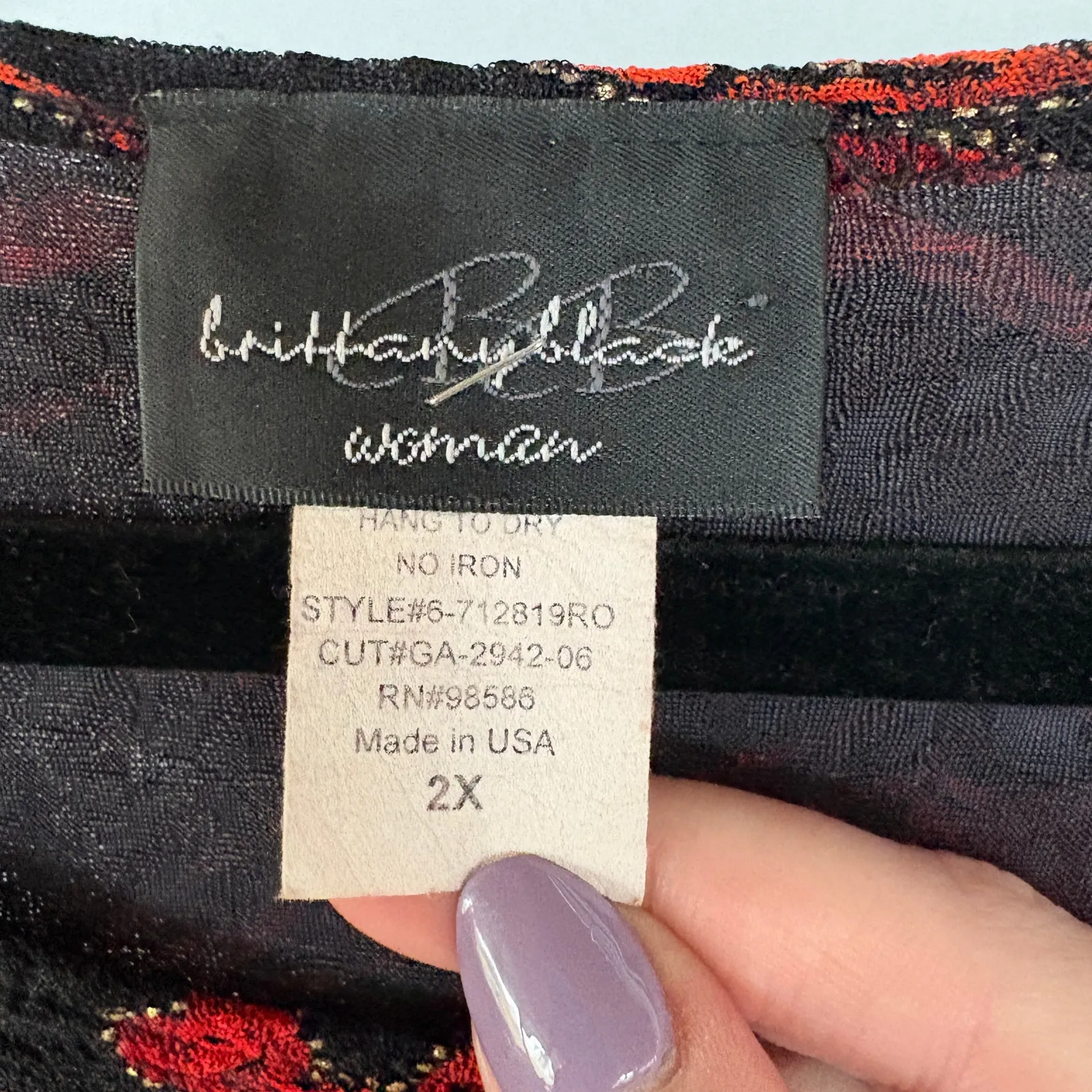 Y2K Dark Romantic Fairy Goth Top Vamp Stretchy Gothic Witch Whimsygoth Floral 2X - Image 6