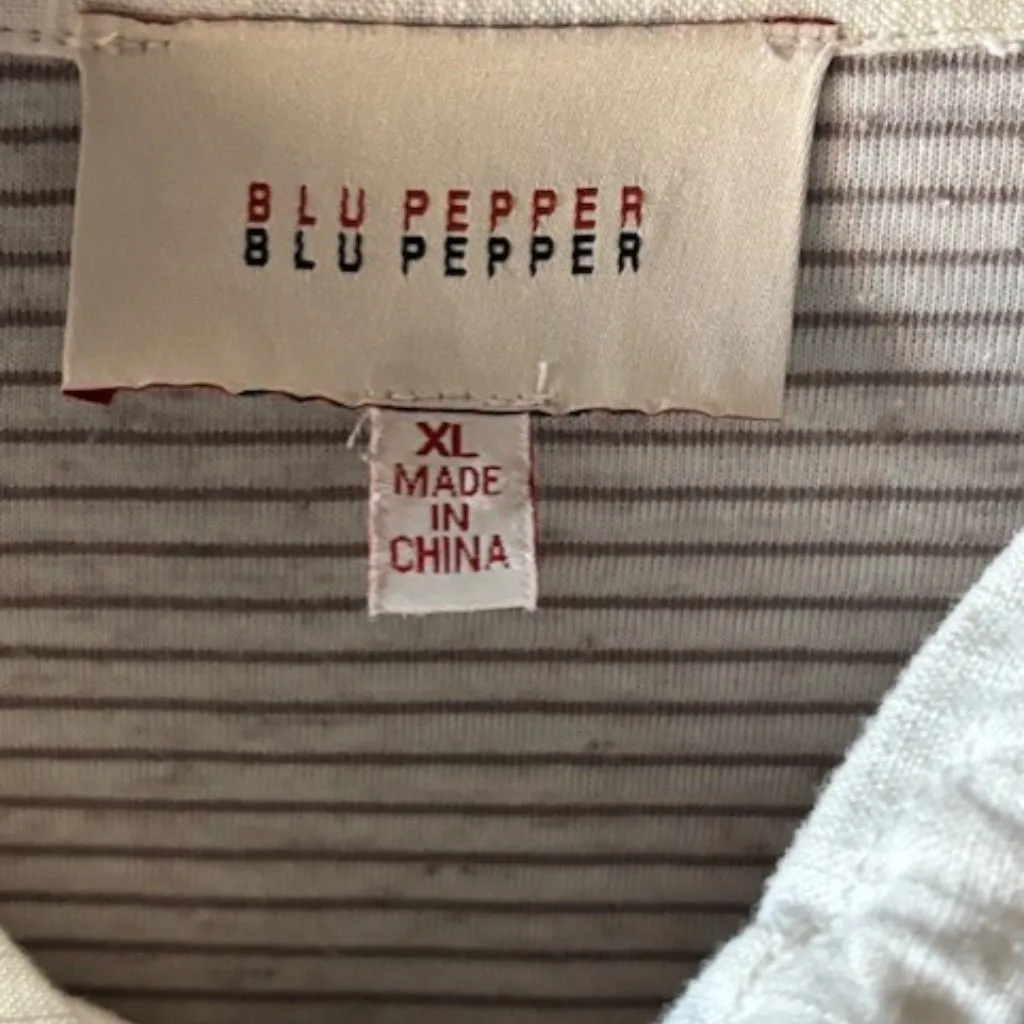 Blu Pepper XL Utility Jacket Beige Cream Roll Tab Colorblock Coastal Outdoor - Image 9