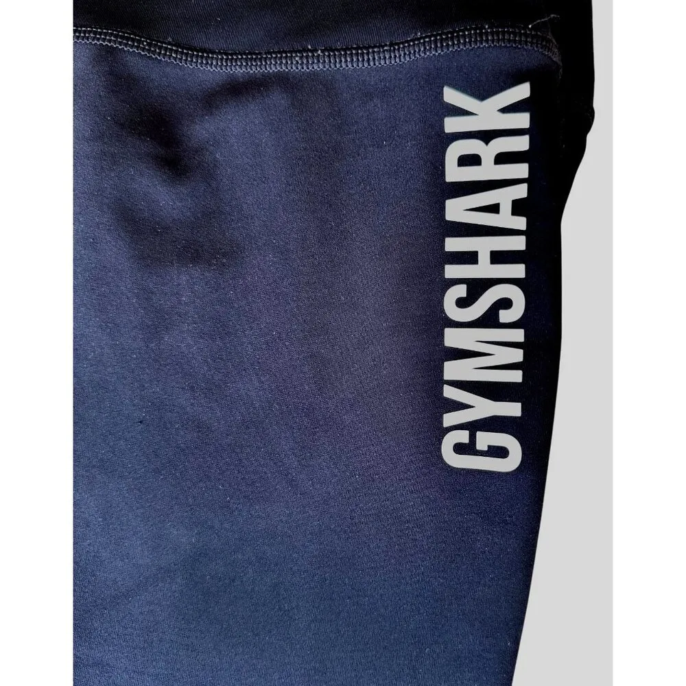 Gymshark Perforated Cropped Leggings Medium Black White Logo Gym Workout Pilates - Image 11