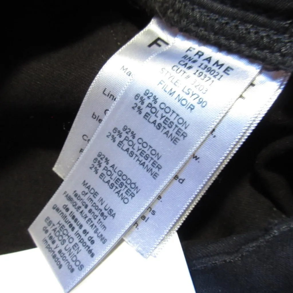 NWT FRAME Le Sylvie Slender Straight in Film Noir Black Stretch Jeans 25 - Image 4