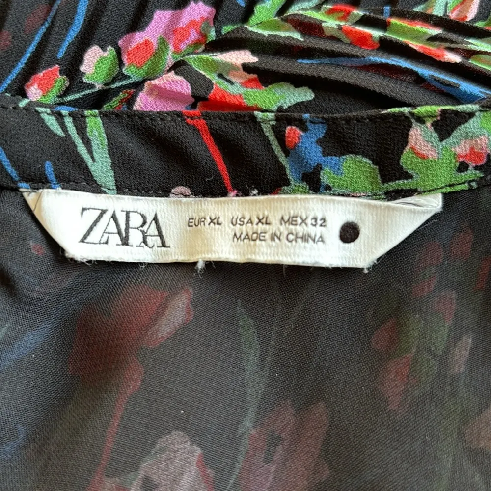 Zara The Annie Dress Floral Pleated Mini Flowy Dress XL Cottage Core Soft Girl - Image 12