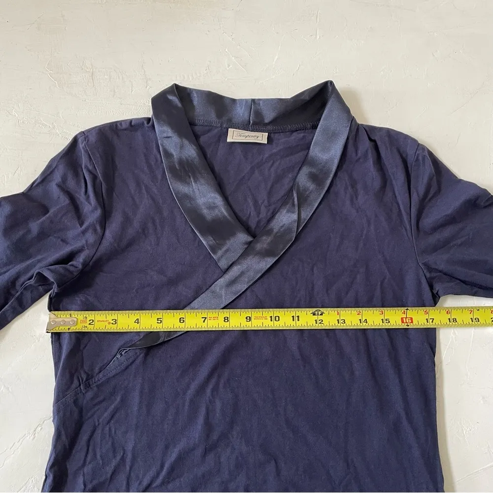 Temperley London Pajama Top American Airlines First Class Customers Size S Blue - Image 5