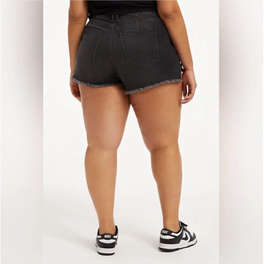 Good American Womens Good Curve Distressed High Waist Cutoff Shorts Plus Size 22 - Image 12